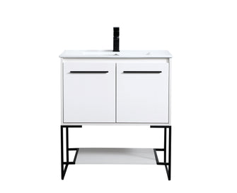 30 Inch Single Bathroom Vanity In White