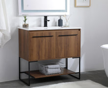 36 Inch Single Bathroom Vanity In Walnut Brown