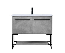 40 Inch Single Bathroom Vanity In Concrete Grey