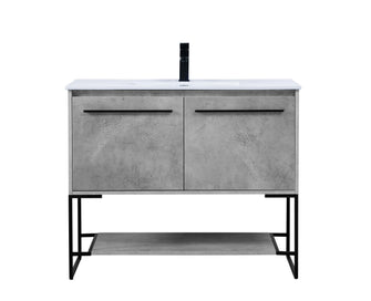 40 Inch Single Bathroom Vanity In Concrete Grey
