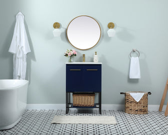 24 Inch Single Bathroom Vanity In Blue