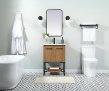 24 Inch Single Bathroom Vanity In Walnut Brown