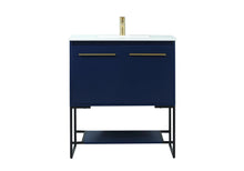 30 Inch Single Bathroom Vanity In Blue