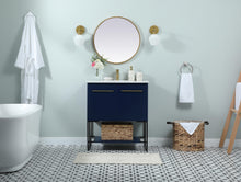 30 Inch Single Bathroom Vanity In Blue