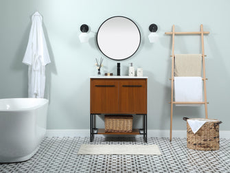 30 Inch Single Bathroom Vanity In Teak