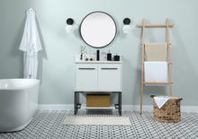 30 Inch Single Bathroom Vanity In White With Backsplash
