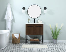 30 Inch Single Bathroom Vanity In Walnut
