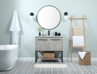 36 Inch Single Bathroom Vanity In Concrete Grey