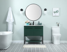 36 Inch Single Bathroom Vanity In Green