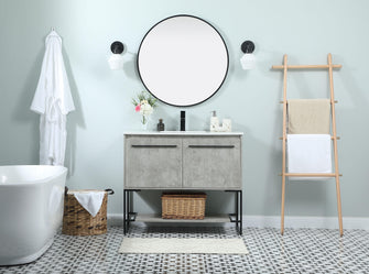 40 Inch Single Bathroom Vanity In Concrete Grey