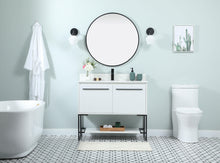 40 Inch Single Bathroom Vanity In White With Backsplash