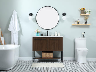 40 Inch Single Bathroom Vanity In Walnut
