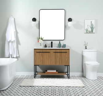 40 Inch Single Bathroom Vanity In Walnut Brown