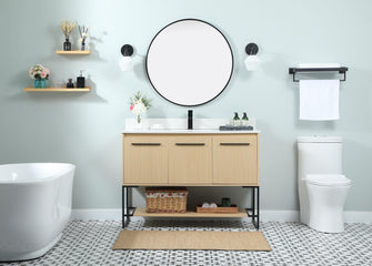 48 Inch Single Bathroom Vanity In Maple With Backsplash
