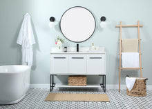 48 Inch Single Bathroom Vanity In White With Backsplash