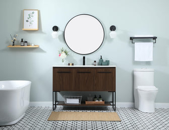 48 Inch Single Bathroom Vanity In Walnut