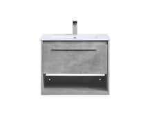 24 Inch Single Bathroom Floating Vanity In Concrete Grey
