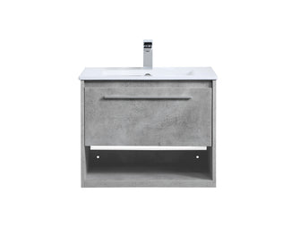24 Inch Single Bathroom Floating Vanity In Concrete Grey