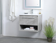24 Inch Single Bathroom Floating Vanity In Concrete Grey