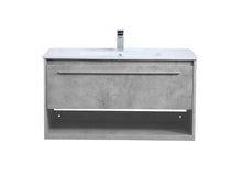 36 Inch Single Bathroom Floating Vanity In Concrete Grey