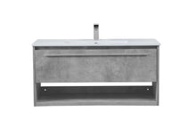 40 Inch Single Bathroom Floating Vanity In Concrete Grey
