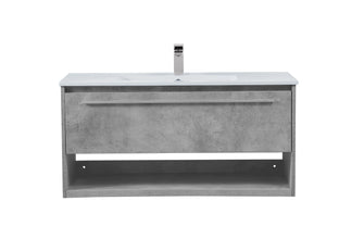 40 Inch Single Bathroom Floating Vanity In Concrete Grey