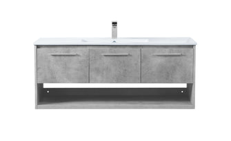 48 Inch Single Bathroom Floating Vanity In Concrete Grey
