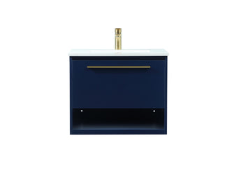 24 Inch Single Bathroom Vanity In Blue