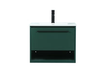 24 Inch Single Bathroom Vanity In Green