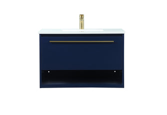 30 Inch Single Bathroom Vanity In Blue