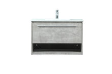 30 Inch Single Bathroom Vanity In Concrete Grey