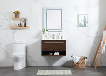 30 Inch Single Bathroom Vanity In Walnut With Backsplash