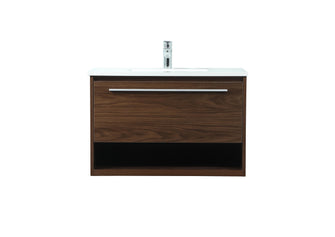 30 Inch Single Bathroom Vanity In Walnut