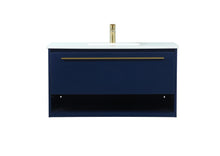 36 Inch Single Bathroom Vanity In Blue
