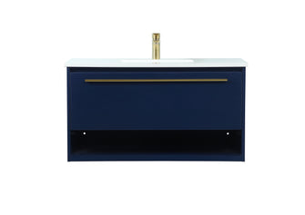 36 Inch Single Bathroom Vanity In Blue