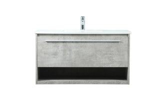 36 Inch Single Bathroom Vanity In Concrete Grey