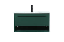 36 Inch Single Bathroom Vanity In Green