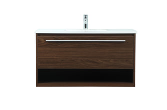 36 Inch Single Bathroom Vanity In Walnut