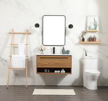 36 Inch Single Bathroom Vanity In Walnut Brown