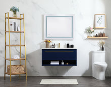 40 Inch Single Bathroom Vanity In Blue With Backsplash