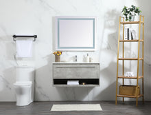 40 Inch Single Bathroom Vanity In Concrete Grey With Backsplash