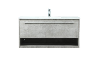40 Inch Single Bathroom Vanity In Concrete Grey