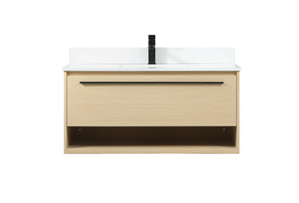 40 Inch Single Bathroom Vanity In Maple With Backsplash