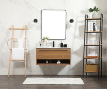 40 Inch Single Bathroom Vanity In Walnut Brown With Backsplash