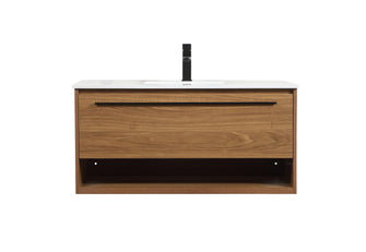 40 Inch Single Bathroom Vanity In Walnut Brown