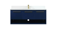 48 Inch Single Bathroom Vanity In Blue With Backsplash