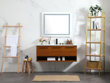 48 Inch Single Bathroom Vanity In Teak With Backsplash