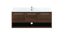 48 Inch Single Bathroom Vanity In Walnut With Backsplash