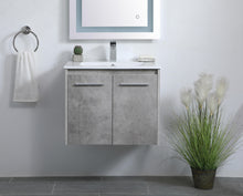 24 Inch Single Bathroom Floating Vanity In Concrete Grey