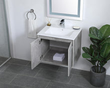 24 Inch Single Bathroom Floating Vanity In Concrete Grey